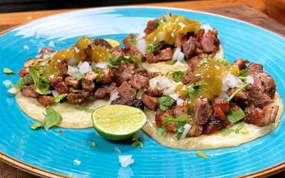 Tacos de adobada y asada